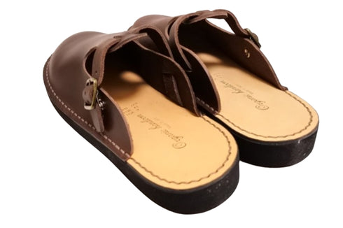 【Organic handloom GUDALUR ダークブラウン】クロッグサンダル(サボサンダル)